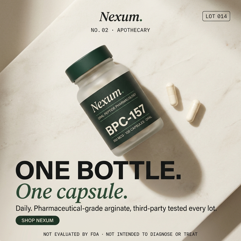 Bio Prime — top-down apothecary still life, capsules on stone